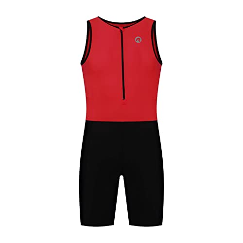 Rogelli Florida Triathlon Anzug Herren & Damen, Badeanzug Unisex, Trisuit, Iron Man Anzug Erwachsene - Rot/Schwarz, M