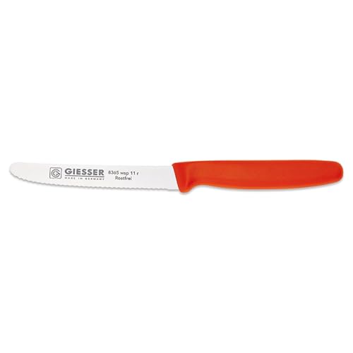 Giesser seit 1776 - Made in Germany - Tomatenmesser rot, Klinge 11 cm, rutschfest, kleines Universalmesser spülmaschinenfest, rostfrei, 10121724C00000810