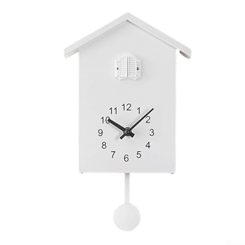 Kuckucksuhr, Vogel, Haus, Wandkunst, Wohnzimmer, Zuhause, Büro, Dekoration, ABS-Material, zeitgenössischer Stil, kreative Kuckucksuhr (weiß)
