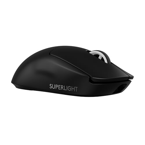 Logitech G PRO X SUPERLIGHT 2 LIGHTSPEED Kabellose Gaming-Maus, Lightweight, 60g, 8K-Abrufrate, LIGHTFORCE Hybrid-Schalter, HERO 2 Sensor, 44K DPI, 5 programmierbare Tasten, USB-C, PC/Mac - Schwarz