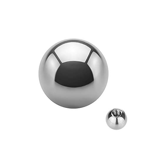 Treuheld® Kugel für Piercings in Silber aus Stahl | 15 Größen [01.] - 1.0 x 2mm