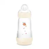 MAM Easy Start Anti-Colic Babyflasche (260 ml), besonders gut akzeptierte Milchflasche, Baby Trinkflasche mit Bodenventil gegen Koliken & Sauger Größe 1, 0+ Monate, Fisch/beige/zartrosa