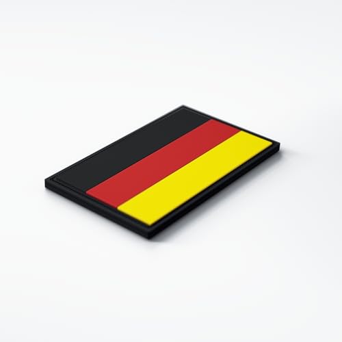 Patch Force - Deutschland Flagge Rubber Patch (farbig) 8 x 5 cm - Als Abzeichen für Uniformen, Schutzweste, Einsatztasche, Jacke oder Rucksack - Für Bundeswehr, Polizei und Militär