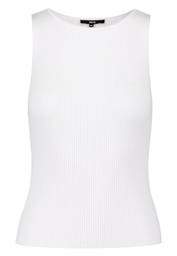 zero Damen Stricktop mit Rundhalsausschnitt Brilliant White,36