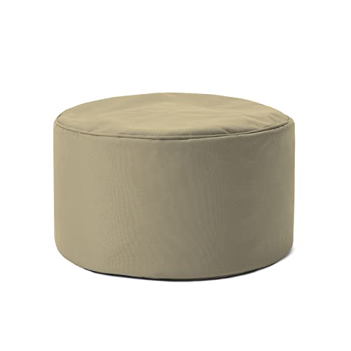 Lumaland Sitzsack Pouf (50 L) | Kompakter Sitzsack mit 3-in-1-Funktion: bequemer Hocker, praktisches Tischchen & stylischer Fußschemel für in- & Outdoor I Mit Flexibler EPS-Füllung | Ø 25 x 45 cm