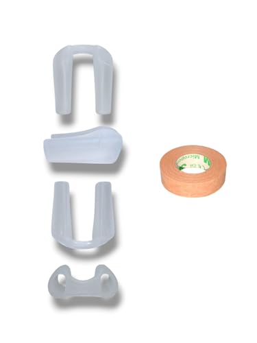 NANOVITA Nasenlochhalter Nasenkorrektur + Mikroporen OP Tape | Nasenlochformung nach Nasenoperation | Nasenformgerät aus 100% medizinischem Silikon (-10-)