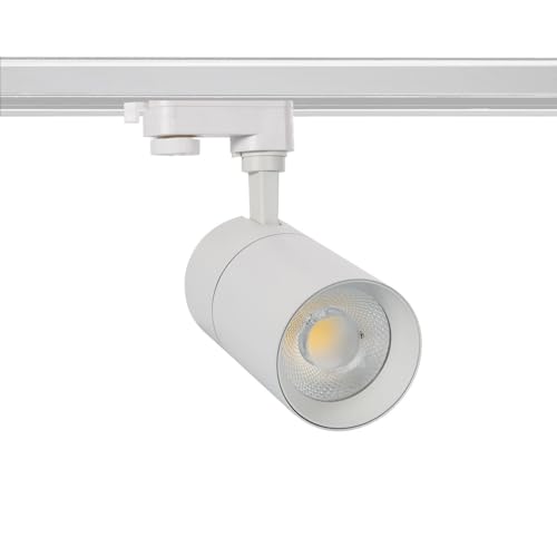 LEDKIA LIGHTING - LED-Strahler für 3-Phasenstromschiene | 20W Dimmbar | 2000 lm Lichtstrom | 36° Abstrahlwinkel | Innenraumbeleuchtung | Aluminium, 4000K Neutralweiß