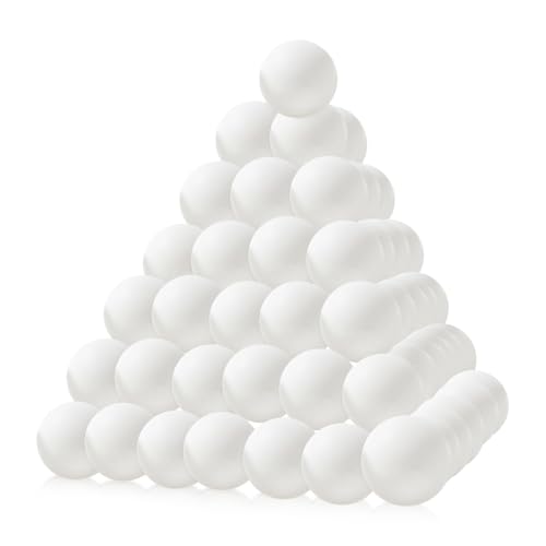 mizikuu 50 Stück Weiße Tischtennisbälle, Kunststoff Training Tischtennis Ball Ping Pong Bälle Tischtennis Ball Dekorationen für den Sport Vergnügungspark Launch Machine