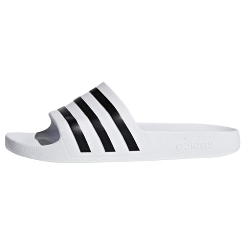 adidas Unisex Adilette Aqua Slides, Cloud White / Core Black / Cloud White, 46