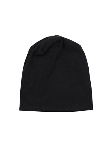SCHIETWETTER Accessoire Leichte Kinder- Beanie Mütze Unifarben, Übergangsmütze, dünne Kopfbedeckung, Logo-Print anthra OS