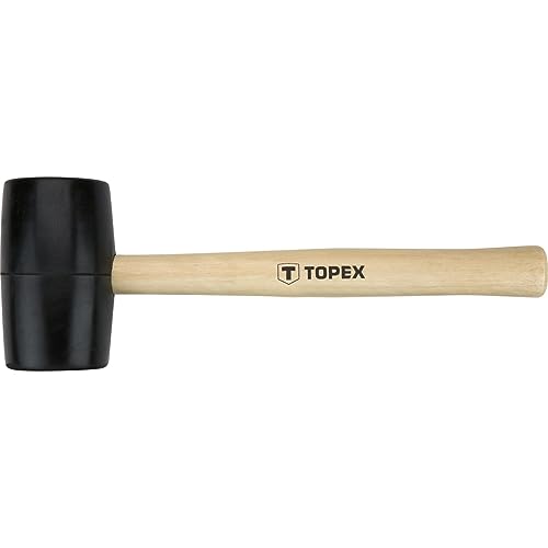 TOPEX Gummihammer Schwarz Hartgummihammer Allround-Gummihammer für Indoor und Outdoor - Langlebiger Schonhammer - keine Spuren bei Möbel, Fliesen, Fensterrahmen - 340 g
