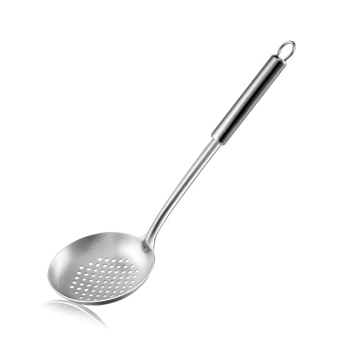 Pleafind Schlitzlöffel (14,2 Zoll), Kochlöffel, Sieblöffel, Edelstahl-Schlitzlöffel, Schaumlöffel, Wok-Schlitzlöffel, Küchenutensilien für Haus und Restaurant, spülmaschinenfest