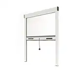 Fliegengitter Insektenschutzrollo Aluminium für Fenster - Weiss, B150 x H160cm - Fiberglas Fliegengitternetz - Fliegengitterrollo Insektenschutz
