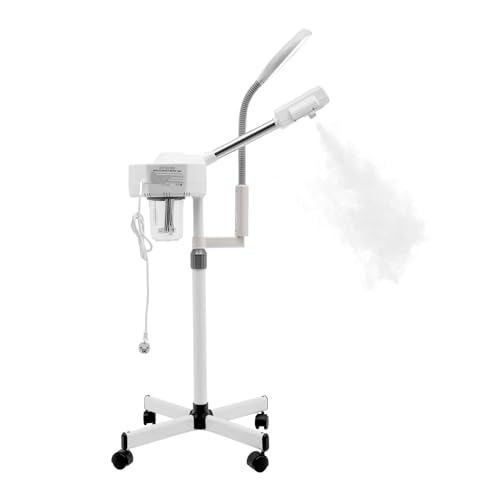 MINRS Gesichtsdampfer Porenreiniger 2 in 1 Kosmetikstudio Gesichtssauna Verdampfer mit 5 Fache LED Lupenleuchte 800W Feuchtigkeitsspendende Schönheit Instrument für Haushalte, Schönheitssalons, Spas