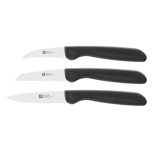 ZWILLING Twin Grip Gemüsemesser-Set, 3-teilig, (Schälmesser 5 cm, Gemüsemesser 8 cm, Spickmesser 8 cm), Kunststoffgriff, Schwarz