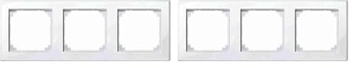 Schneider Electric Merten 478319 M-SMART Rahmen für Steckdosen und Schalter 3-fach, polarweiß glänzend (Packung mit 2)