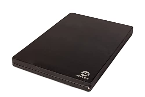 Jeflex - schwarz graue Turnmatte & Weichbodenmatte 100 x 70 x 8 cm MADE IN GERMANY/Gymnastikmatte tragbar/platzsparende Fitnessmatte & Yogamatte/Spielmatte für Kinderzimmer
