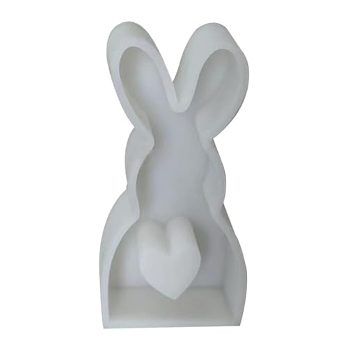 Silicone Moulds 3.2 Inch Rabbit Jelly Mould, Cute Bunny with Heart Resin Moulds, Easy to Pop Out Heat-Resistant Easter Molds Silicone Decor for Chocolate Cake S