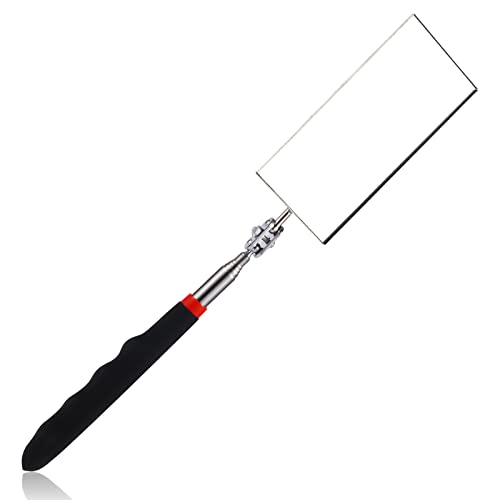 Teleskop-Inspektionsspiegel, Rechteck Teleskop Spiegel Werkzeug mit Verlängertem Griff Inspektionsspiegel für Werkzeugmaschinen zur Überprüfung des Fahrzeugzustands (29~78cm Griff)