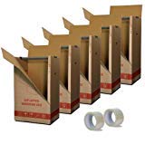 COMMERCIALE COORDINAMENTO TRASLOCATORI Kleiderbox, Braun, 4 Stück, Umzugskartons, Pappe, 50 x 60 x H 110 cm, für bis zu 15 Kleiderbügel, wiederverwendbar 5 mal