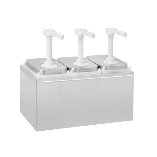 Silvermile Soßenspender - 3 x 2L - Soßenspender mit Pumpe - Saucenspender - Dressing Spender