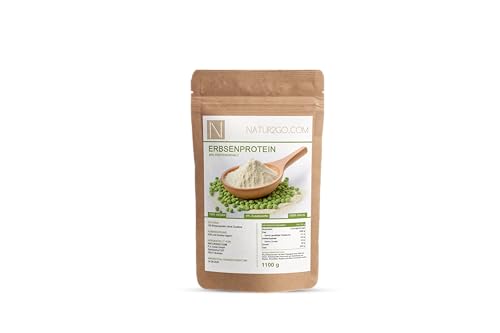 Natur2go Hochwertiges Vegan Erbsenprotein Pulver 85% Protein - Veganes Proteinpulver, Geschmacksneutral, Ohne Zucker, Ideal für Muskelaufbau & Diät, 1,1kg - Hoch löslich 100% GVO-frei (1, 1,1Kg)