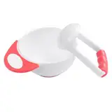 HOTUT Babynahrung Masher, 2 in 1 Baby Schüsseln, Babynahrungszubereite Schüsseln zum Pürieren von Gemüse oder Obst für Baby, Kleinkinder-Rot