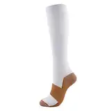 Damen-Kompressionsstrümpfe mit Reißverschluss, Beinstütze, Kniesocken, offene Zehen, einfarbig, modisch, auslaufsicher, schwarz, khaki