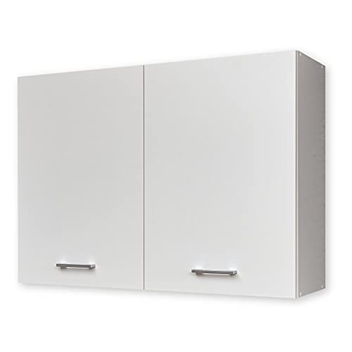 Stella Trading WOW Moderner Hängeschrank Küche in Weiß - Geräumiger Küchenschrank mit viel Stauraum - 100 x 72 x 31 cm (B/H/T)