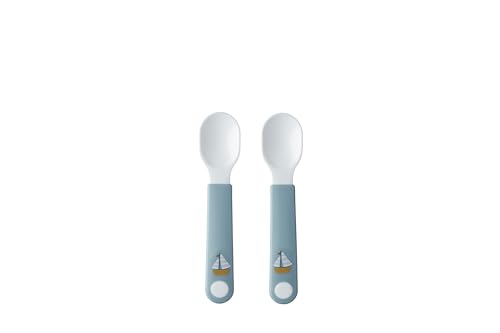Mepal – Lernlöffel Mepal Mio – Baby Lernlöffel – Lernbesteck – Spülmaschinengeeignet & BPA frei – 2er Set – Sailors Bay