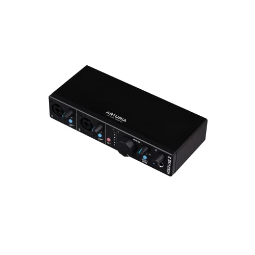 Arturia - MiniFuse 2 - Kompaktes USB-Audio-Interface mit Kreativer Software für Hochwertige Aufnahmen, Produktion, Podcasting, Gitarre - Schwarz