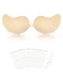 Egussi Klebe BH Push Up, Trägerlos, rückenfrei, wiederverwendbar, unsichtbar und atmungsaktiv für Frauen + 10PCS doppelseitiges Klebeband für Kleidung