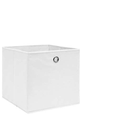 BOWEKAM Home & Garden-Aufbewahrungsboxen, 4 Stück, Vliesstoff, 28 x 28 x 28 cm, Weiß, Möbelauswahl