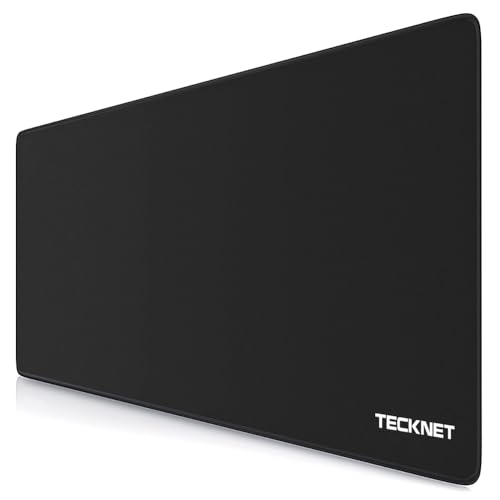 TECKNET Mauspad XXL Gaming, 900x400 mm Mousepad, Gamer Mouse Pad, Wasserdicht Tischunterlage Spezielle Oberfläche Verbessert Präzision und Geschwindigkeit, rutschfeste Gummibasis – Schwarz