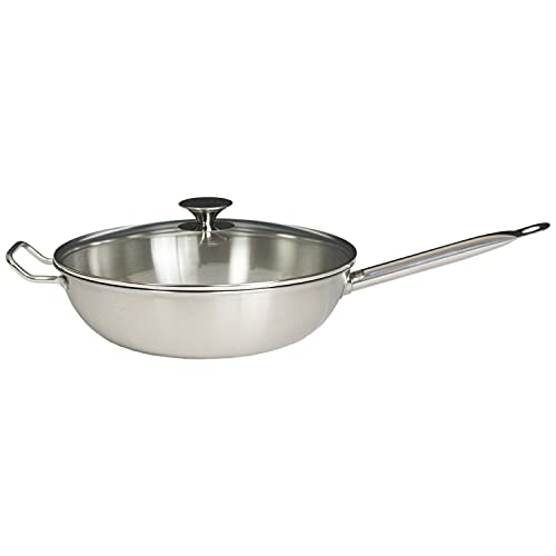 Miji Wok 30 JOY-Serie - Edelstahl Wokpfanne 30 cm mit 6 Liter Fassungsvermögen, für Induktion Elektro und Gas geeignet, Spülmaschinen geeignet