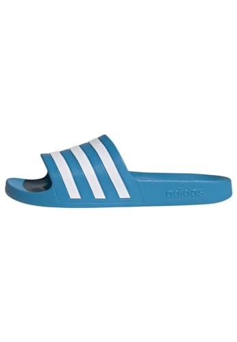 adidas Unisex Adilette Aqua Slides, Solar Blue / Cloud White / Solar Blue,40.5 EU