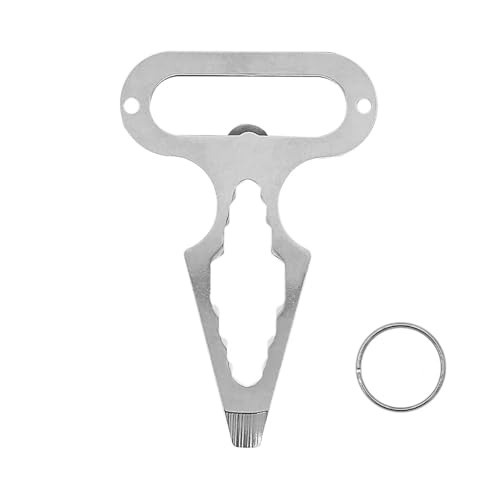 ShanBye Multitool Schlüsselanhänger Edelstahl 2-in-1 Outdoor Werkzeug mit Flaschenöffner Schraubendreher Schlüsselförmiges Taschenwerkzeug für Camping Survival Multifunktionsschlüssel