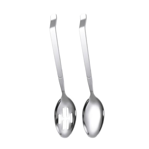 MAGICLULU Robuster Edelstahl-öffentlichkeitslöffel 2-teiliges Servierbesteck-set Sieb Und Salatlöffel Teelöffel Für Gesünderes Geeignet Für Speiselokale