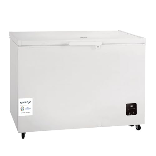 Gorenje FH30DAW Gefriertruhe/Höhe 111,4 cm/Gefrieren 297L/ LED Beleuchtung/Mit Hochleistungsrollen/FastFreeze/Sicherheitsschloss, Weiß