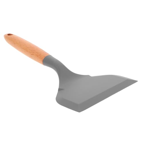 Luxshiny Silikonspatel Kleiner Wok Spatel Spatel Für Die Küche Silikon Wenderspatel Pfannkuchenspatel Flipper Fischbratspatel Silikon Kochwender Spiegelei Spatel Holz Grau