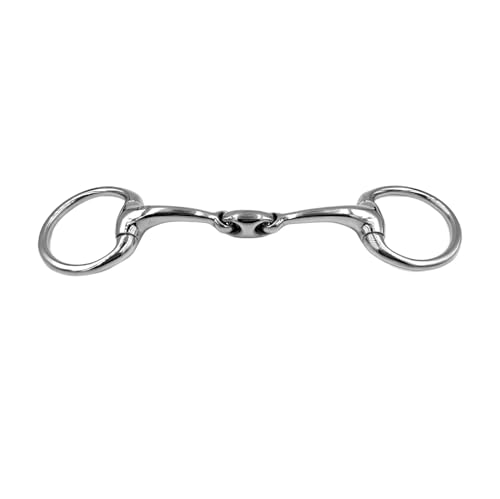 Equine Smile ES0097 Gebiss ErgoBit Olivenkopfgebiss Olivenkopftrense Doppelt Gebrochen aus Edelstahl Ringdurchmesser 55 mm Gebissstärke 14 mm (12.5 cm)