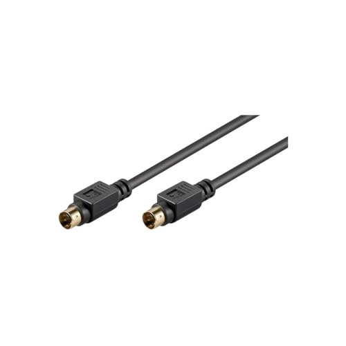Goobay 50057 S Video Kabel vergoldete Mini DIN Stecker 4 polig S-Videokabel geschirmt SVHS Kabel VHS Videorecorder / VHS Recorder Kabel Schwarz 1m