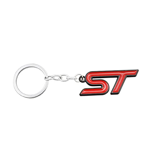 1 Stück 3D Metall ST Schlüsselschnalle Aufkleber Autokopf Emblem Abzeichen Chrom Aufkleber für Die meisten Automodelle(rot)
