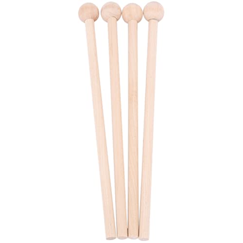 Sirxlevcy 2 Paar Holzhammer Percussion Sticks fuer Uhren, Xylophone, Holzschnitte, Garillon und Glocken
