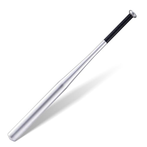 Queiting 82cm Baseballschläger Stahl Baseballschläger Baseball Schläger Softball Sportausrüstung Für Die Tägliche Freizeit Und Sportler (Aluminium, Gewicht 405g, Silber)