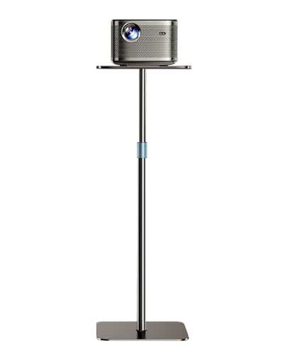 HIBORI Beamer Ständer Projektor Halterung Höhenverstellbar 104–160 cm – Bodenständer mit Platte für Präsentationen, Heimkino, Studio, Büro – Traglast bis 6 kg