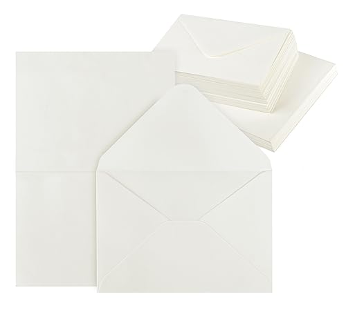 Mocraft 60 Kraftpapier Briefumschläge Karten Set mit Umschläge Blanko Falt-Karten Klappkarten für Hochzeit Geschenk Grußkarten Einladung