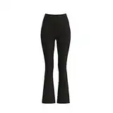 Mädchen Fleece Thermo Leggings - Dehnbare Tanz Yoga Glockenhose Dehnbare Strumpfhose, warme Kinder Punkten Angeraute Leggings Fleece gefütterte Schlaghosen Fitness Sportleggins für Kinder 3-18 Jahre