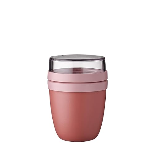 Mepal Müslibecher to go - Klein - praktischer Joghurtbecher - Unterteilung für Joghurt & Müsli - Geeignet für Gefrierschrank, Mikrowelle & Spülmaschine - 300 ml + 120 ml - Vivid Mauve