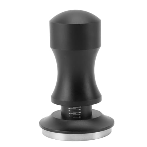 53 Mm Kaffee -Manipulationen mit Skala, Einstellbare Tiefe Federladelte Kaffee -Tamping -Werkzeug mit Edelstahl -Basis -Espresso -Zubehör für Barista